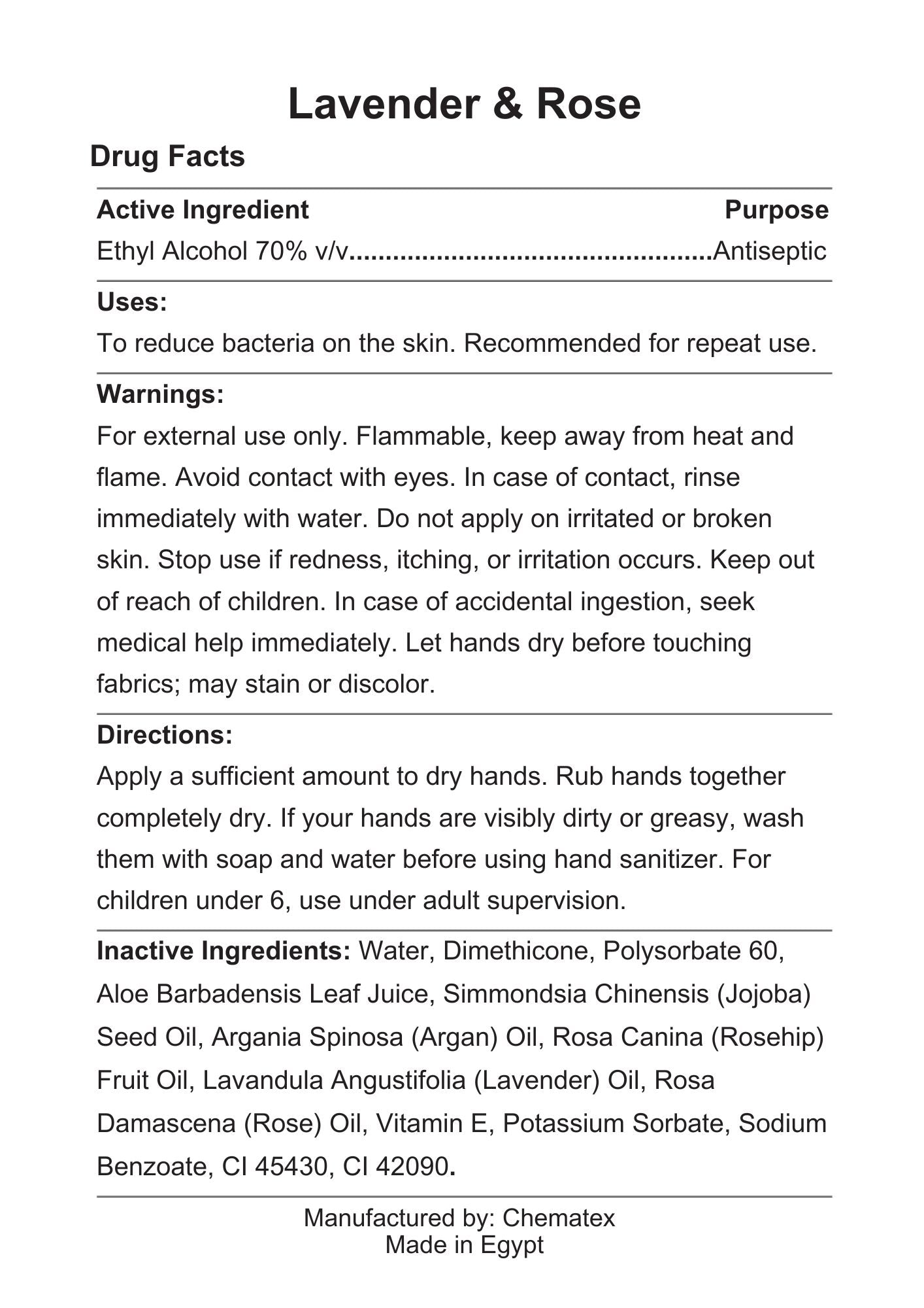 Lavender & Rose full ingredient list